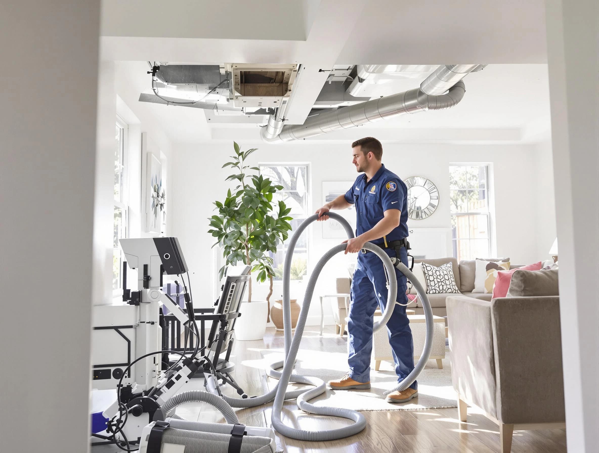 Queen Creek Air Duct Cleaning technician performing thorough AC duct cleaning for enhanced cooling efficiency in Queen Creek