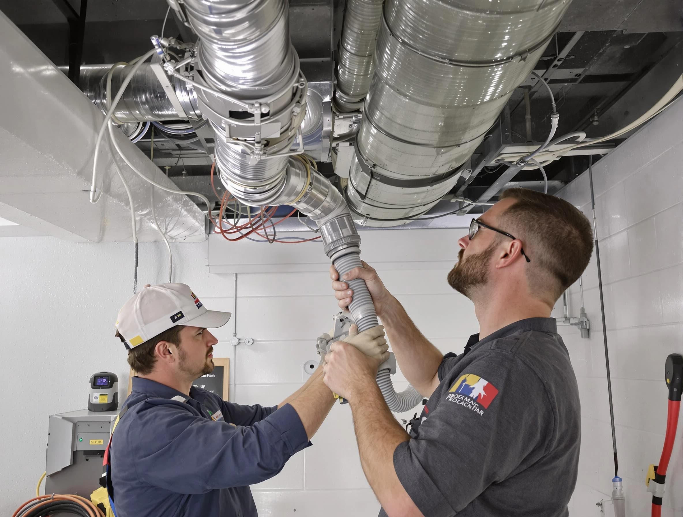 Queen Creek Air Duct Cleaning technician performing thorough AC duct cleaning in Queen Creek