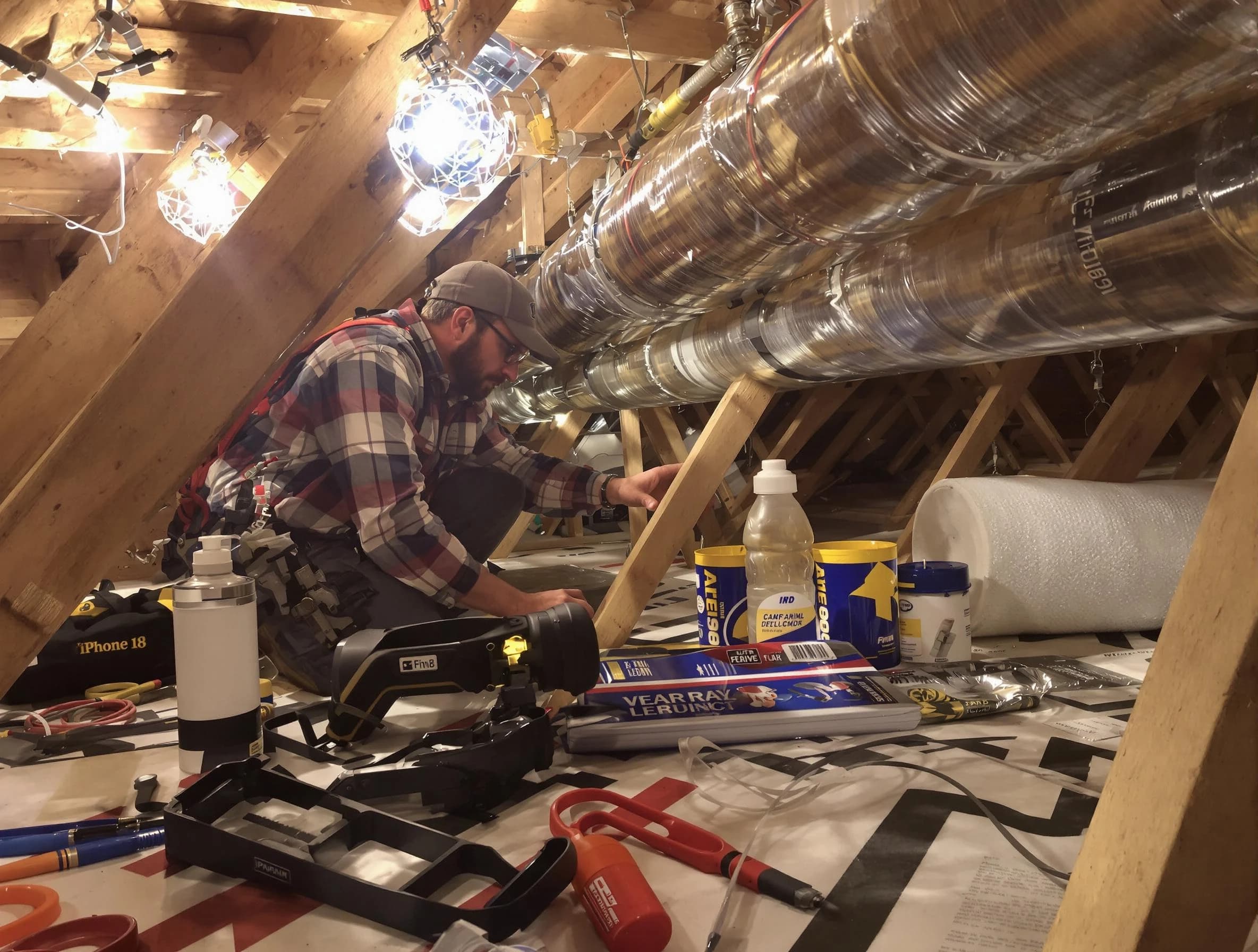 Queen Creek Air Duct Cleaning expert performing precision duct sealing to improve HVAC efficiency in Queen Creek