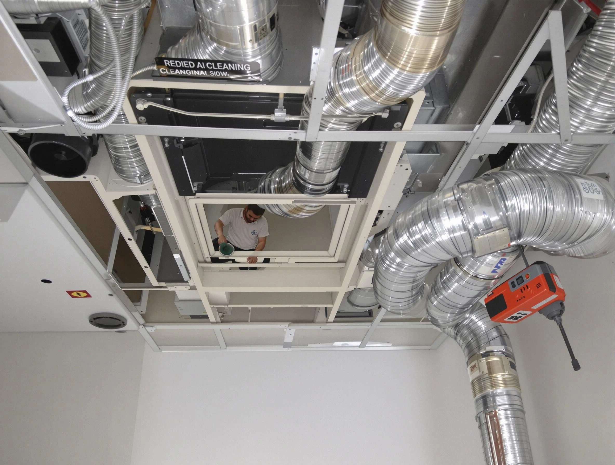 Queen Creek Air Duct Cleaning technician performing detailed central duct system cleaning in Queen Creek
