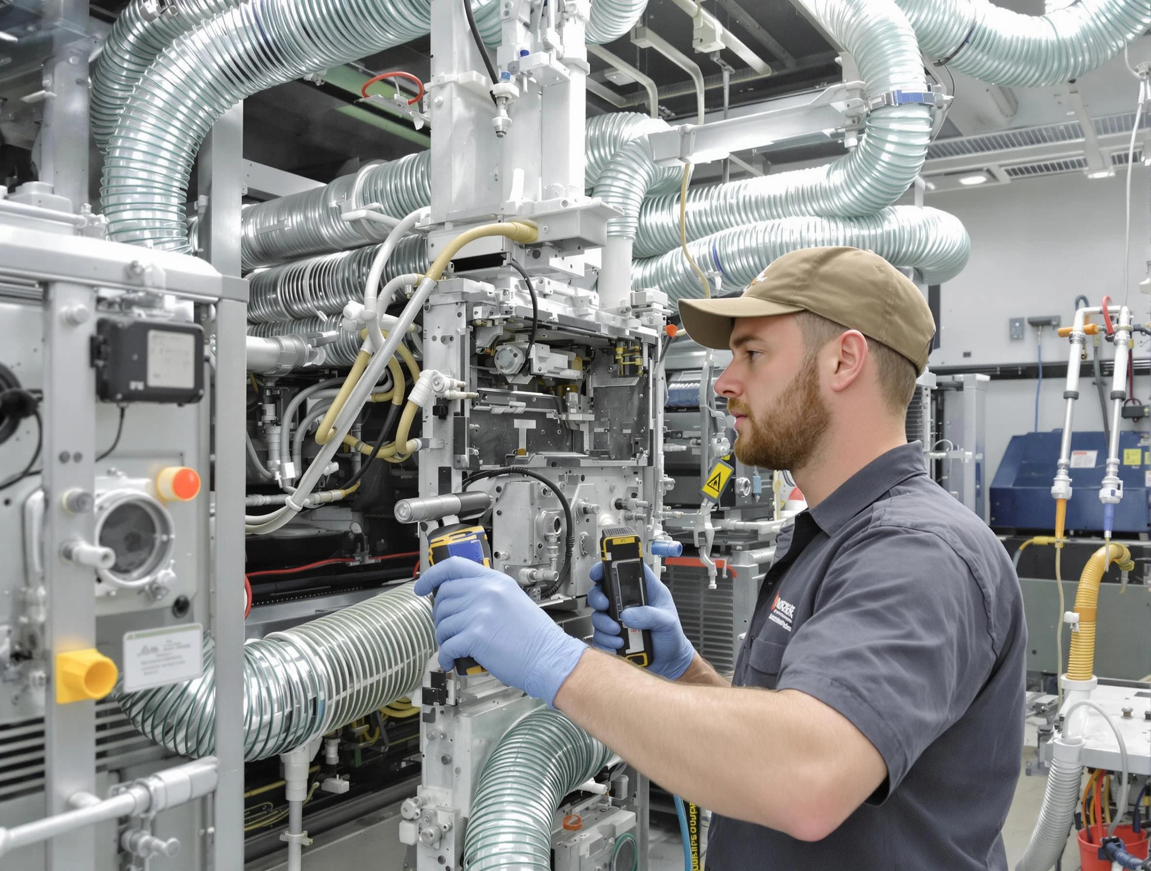 Queen Creek Air Duct Cleaning technician performing precision commercial coil cleaning at a business facility in Queen Creek