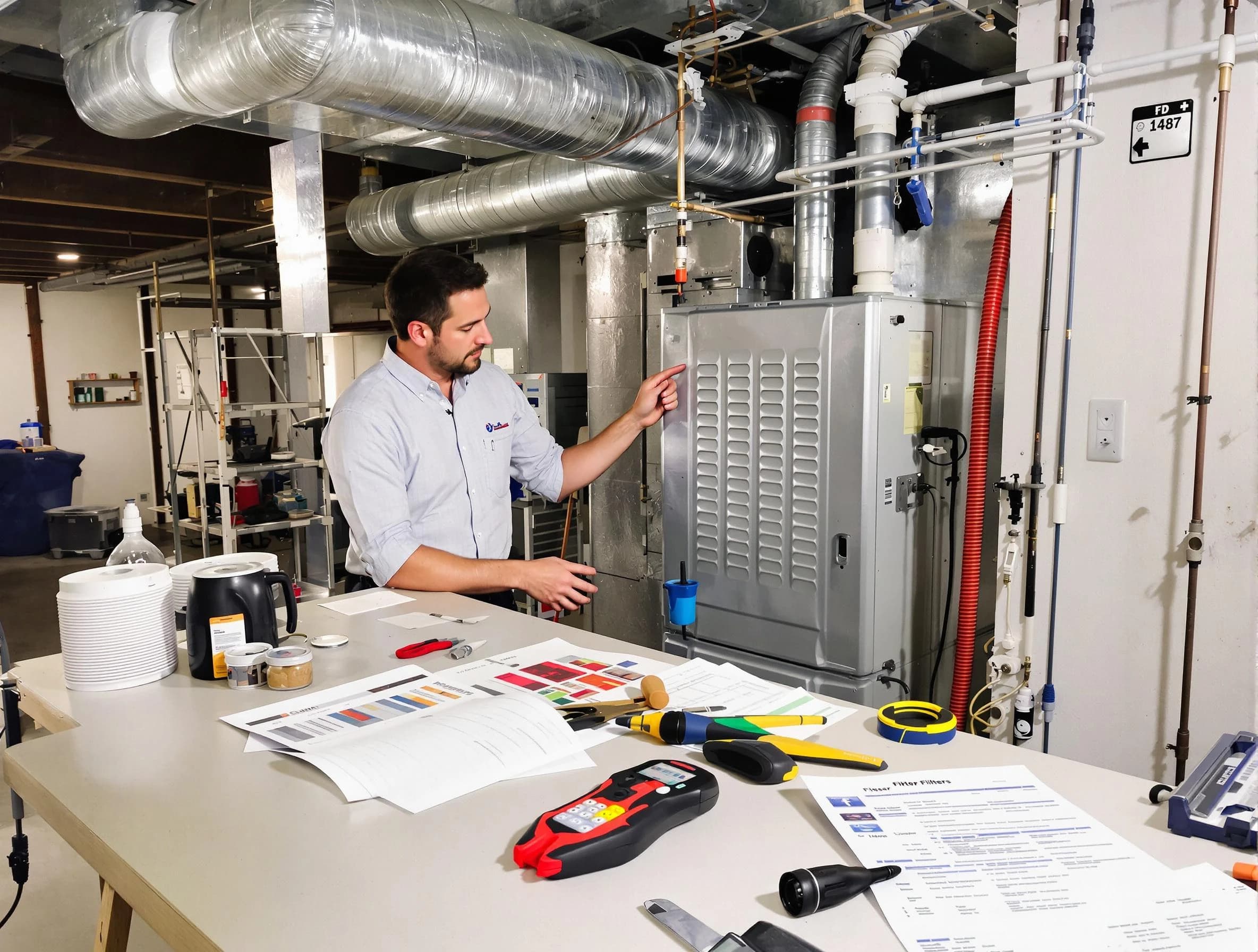 Queen Creek Air Duct Cleaning inspector conducting detailed filter system evaluation using professional diagnostic tools in Queen Creek