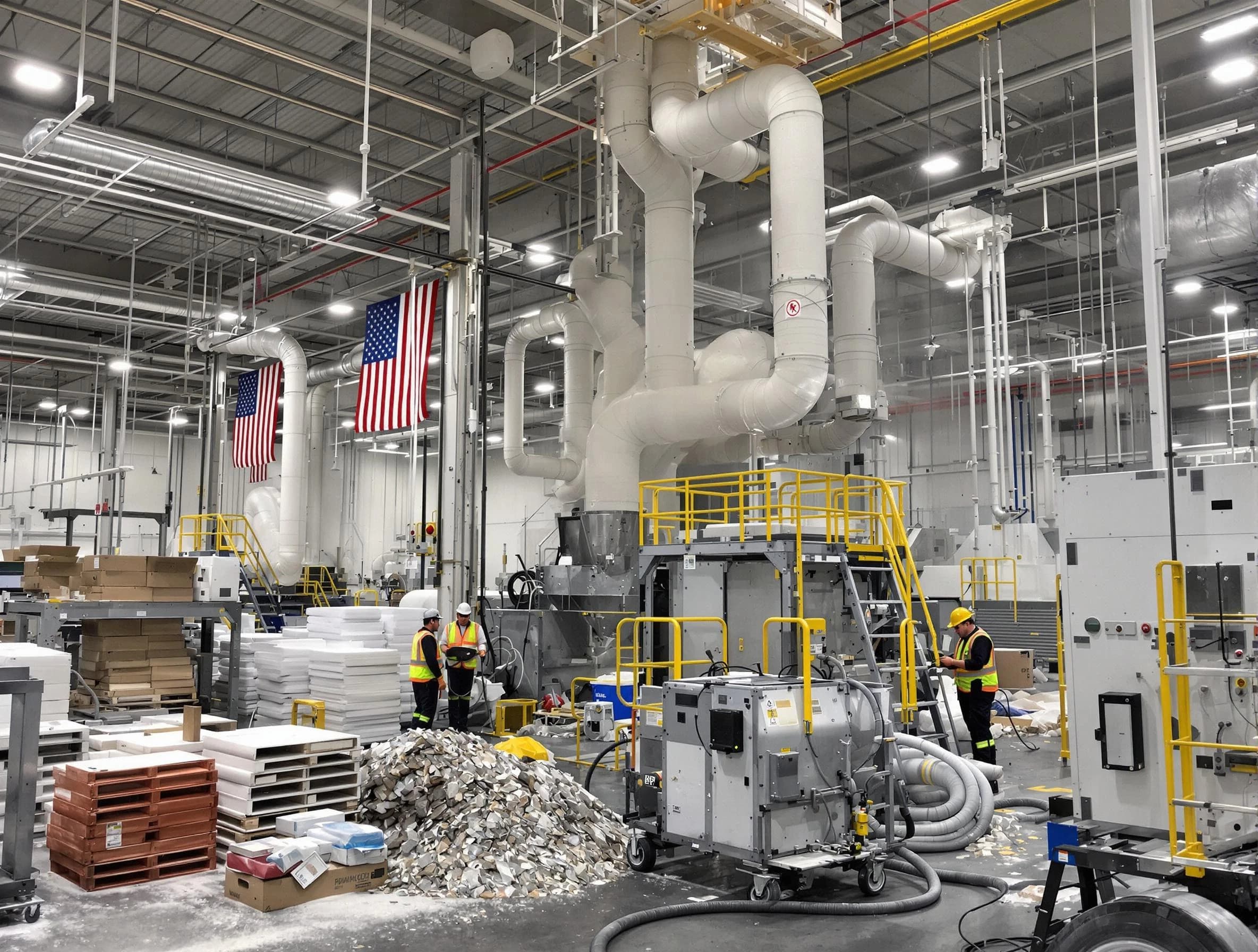 Queen Creek Air Duct Cleaning team performing large-scale industrial duct cleaning at a commercial facility in Queen Creek