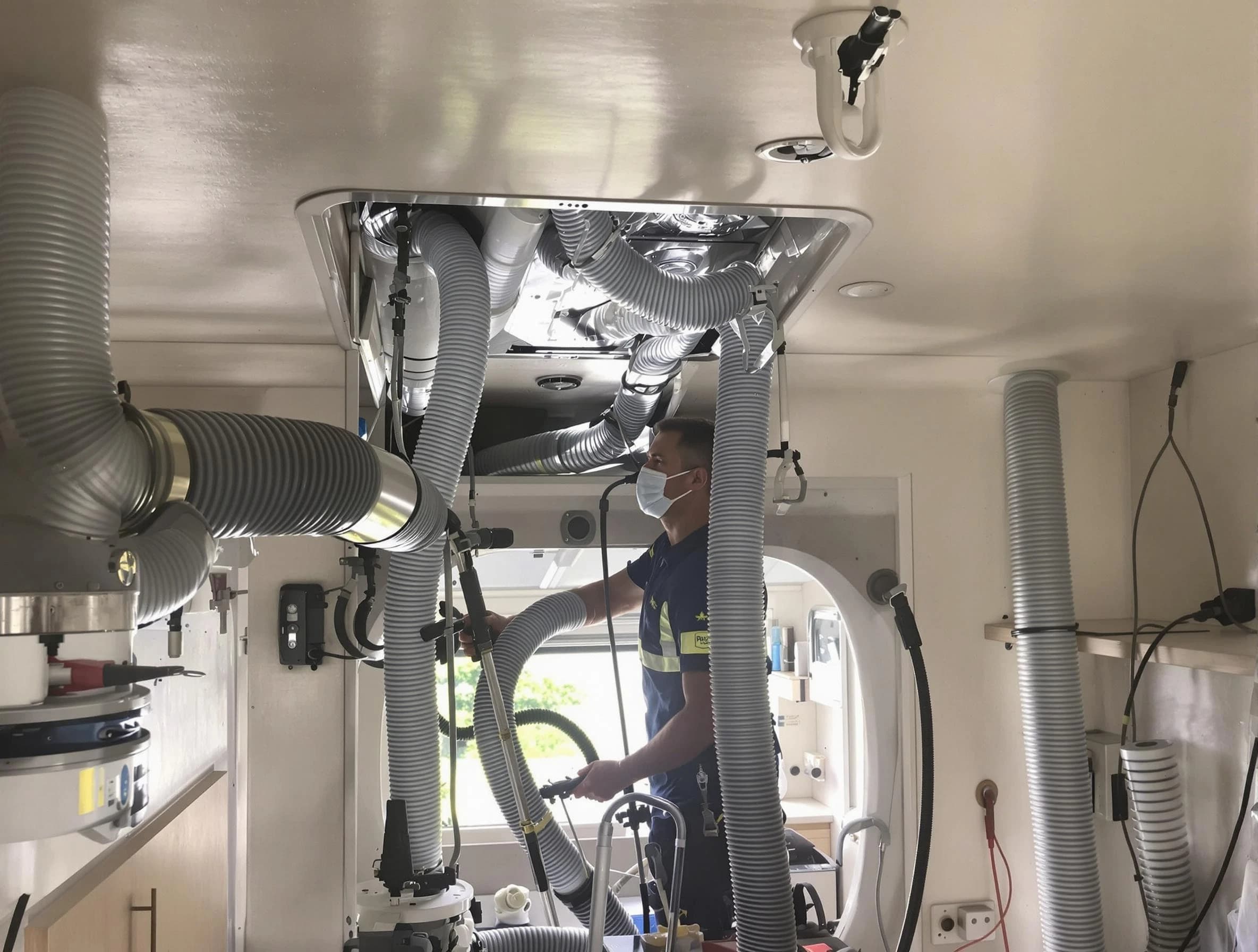 Queen Creek Air Duct Cleaning specialist performing precise mobile home duct cleaning in Queen Creek