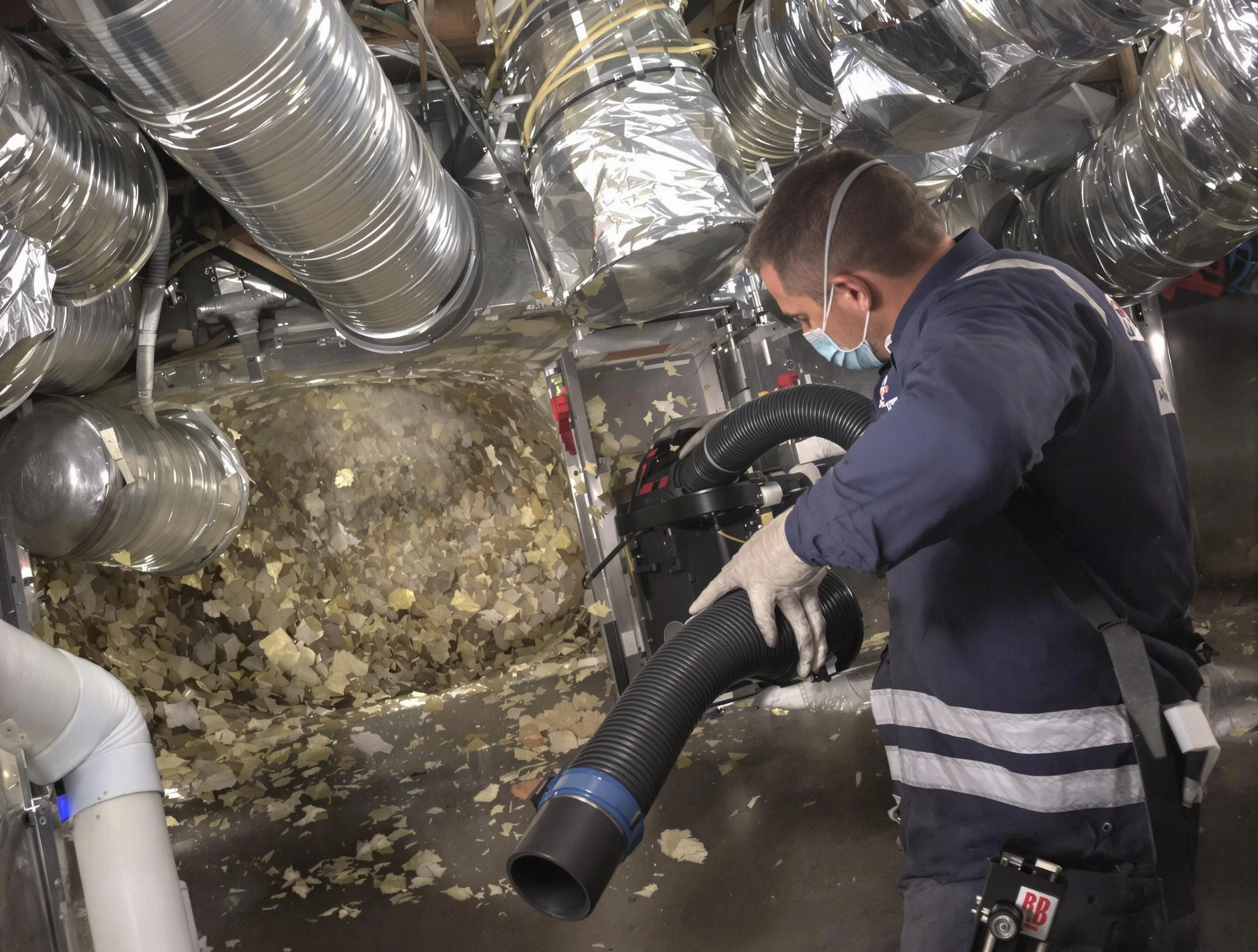 Queen Creek Air Duct Cleaning specialist operating negative pressure cleaning equipment for thorough duct maintenance in Queen Creek