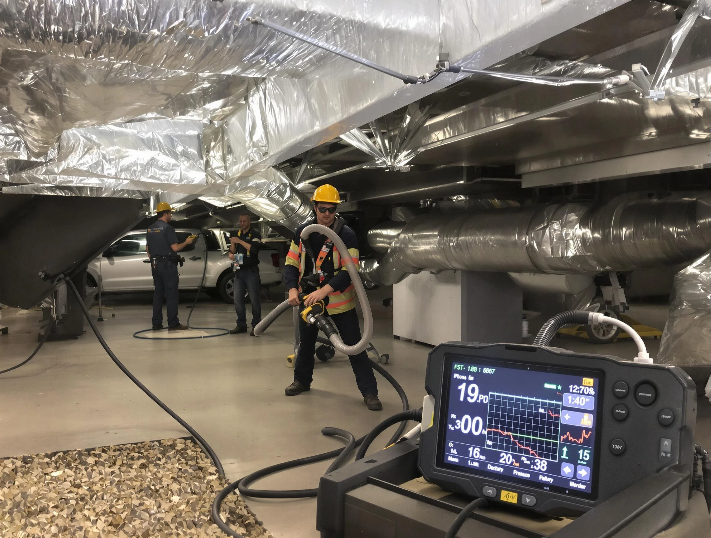 Professional negative pressure duct cleaning by Queen Creek Air Duct Cleaning in Queen Creek