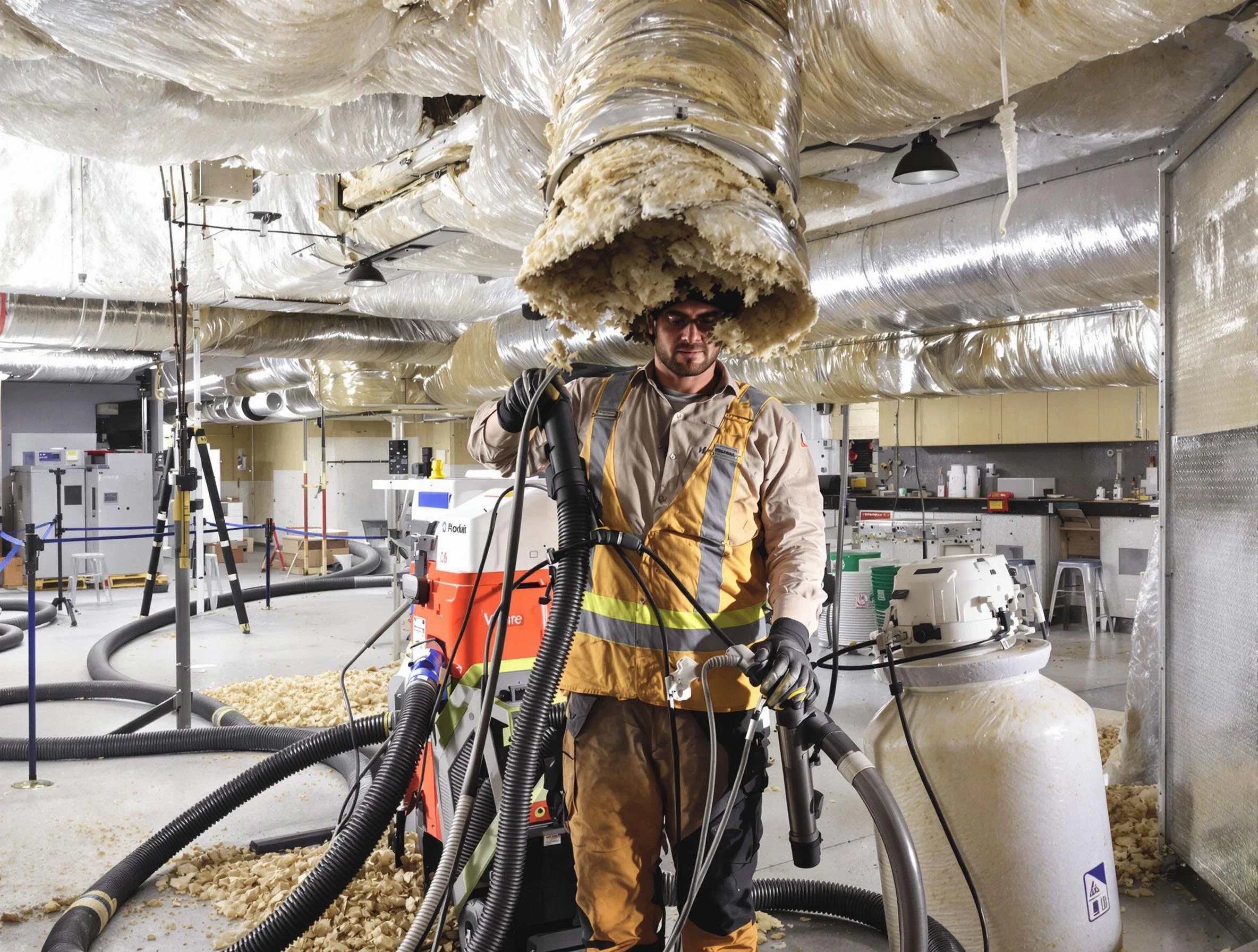 Professional vacuum insulation removal by Queen Creek Air Duct Cleaning expert in Queen Creek